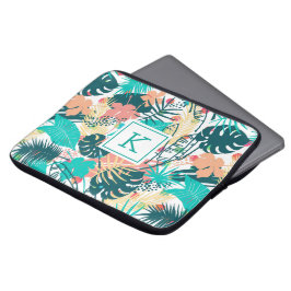 Funda Para Portátil Collage de hojas tropicales exuberantes