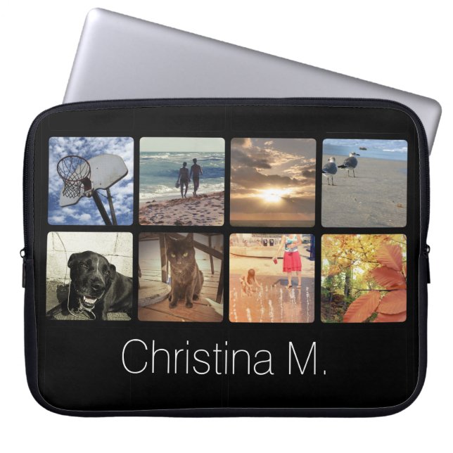 Funda Para Portátil Collage de imágenes de mosaico multifoto personali (Frente)