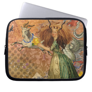 Funda Para Portátil Collage de mujer Capricornio vintage surrealismo c