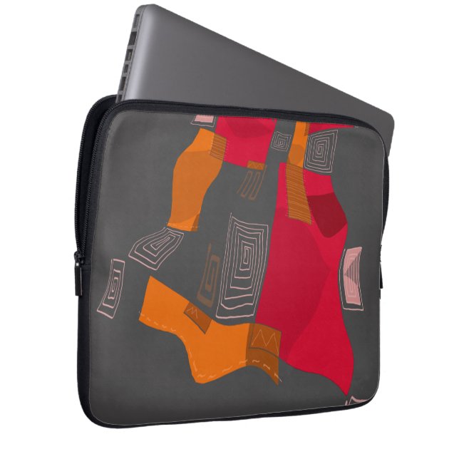 Funda Para Portátil Collage egipcio soñado - gris Naranja rojo (Anverso derecho)