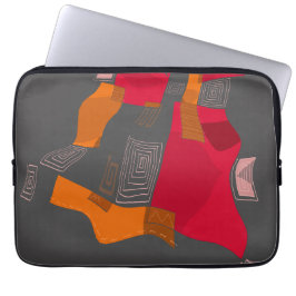 Funda Para Portátil Collage egipcio soñado - gris Naranja rojo