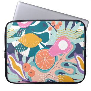 Funda Para Portátil Collage moderno y floral sin costuras. sexo modern