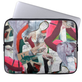 Funda Para Portátil Collage Urbano Abstracto Pintado a Mano