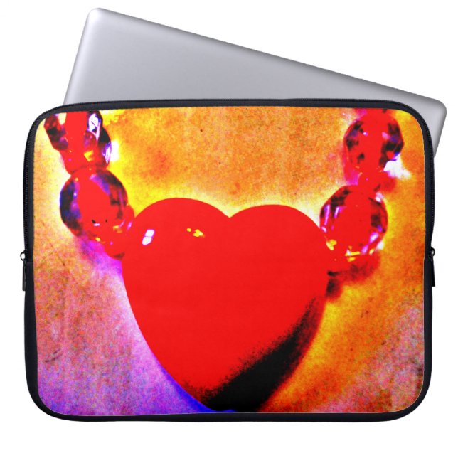 Funda Para Portátil Collar del corazón rojo (Frente)