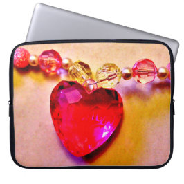 Funda Para Portátil Collar del corazón rosado