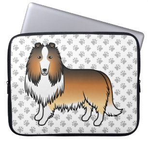 Funda Para Portátil Collie Áspero Sable Perro de Dibujos Animados Lind