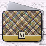 Funda Para Portátil Colocación de tonos de tierra preppy<br><div class="desc">Esta bolsa de portátil de estilo de patrón de trenzado deportivo será una de tus favoritas para él o ella. Creado en dos tonalidades de tonos marrones y dorados predominantemente. Simplemente personaliza el texto en monograma en el sencillo editor de Zazzle.</div>
