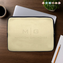 Funda Para Portátil Color Amarillo Crema de Plátano Pastel Luz Suave S