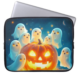 Funda Para Portátil Color de agua del Fiesta del fantasma de calabaza