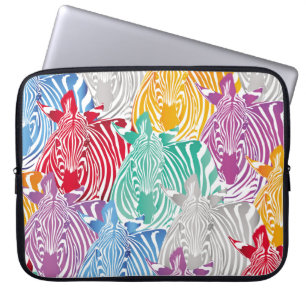 Funda Para Portátil Color de cebra sin costuras. Textos animales salva