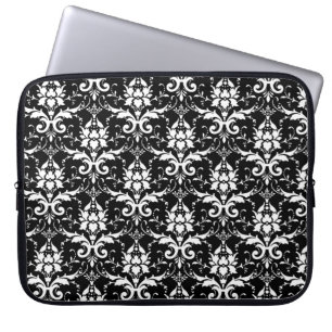 Funda Para Portátil Color de fondo adaptable del damasco blanco