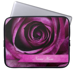 Funda Para Portátil Color de rosa púrpura dramático elegante hermoso