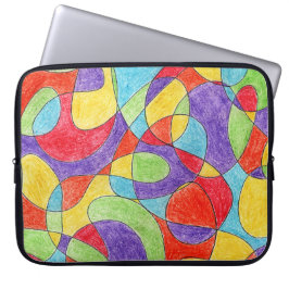 Funda Para Portátil Color del arcoiris Mano Dibujo Patrón de Doodle de