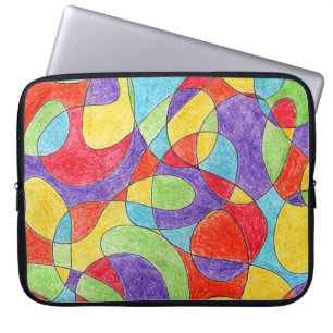 Funda Para Portátil Color del arcoiris Mano Dibujo Patrón de Doodle de