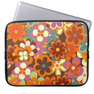 Funda Para Portátil Color Floral vintage Seamless Pattern. Retro 70