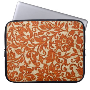 Funda Para Portátil Color marrón exótico Tejido de motivos florales ja