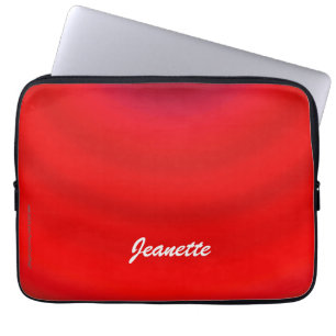Funda Para Portátil Color rojo brillante, nombre, equipo Minimalista