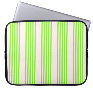 Funda Para Portátil Color verde limón y beige cinco rayas