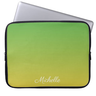 Funda Para Portátil Color verde y amarillo oscuro personalizado
