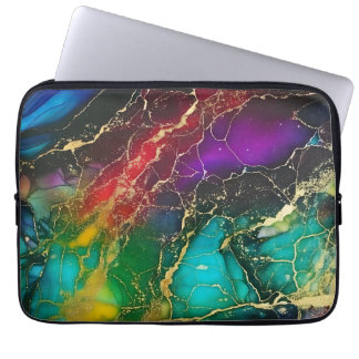 Funda Para Portátil Colores arcoiris Pintura de tinta de alcohol