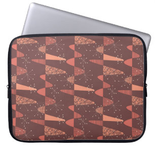 Funda Para Portátil Colores de terracota ondas y estrellas patrón sin