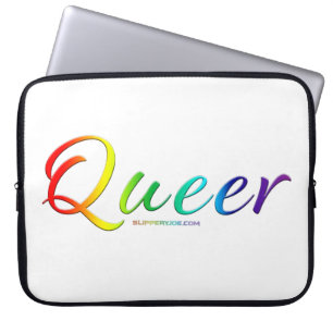 Funda Para Portátil Colores del orgullo queer de SlipperyJoe palabra s