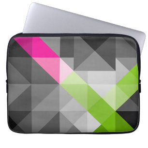 Funda Para Portátil Colores geométricos abstractos elegantes gris rosa