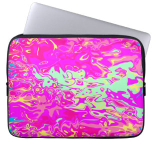 Funda Para Portátil Colores Marbleizados rosa brillante Resumen de art
