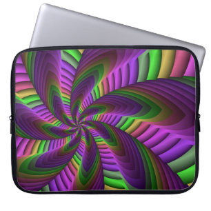 Funda Para Portátil Colores Neon Flash Crazy Colorous Patrón Fractal
