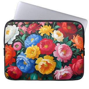 Funda Para Portátil Colores vibrantes, flores llamativas,