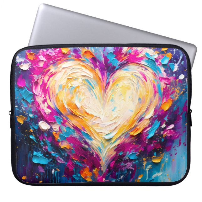 Funda Para Portátil Colorful Abstract Modern Love Heart (Frente)