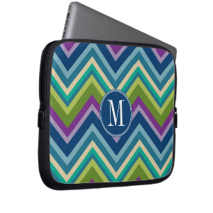 Funda Para Portátil Colorful Chevron Pattern Custom Monogram