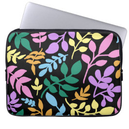 Funda Para Portátil Colorful foliage in black background