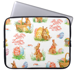 Funda Para Portátil Colorful seamless pattern with spring easter conce