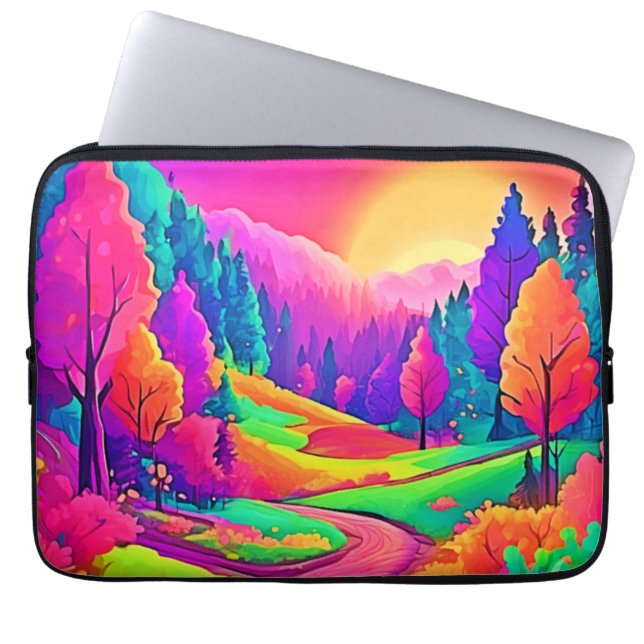 Funda Para Portátil Colorida vista del atardecer (Frente)