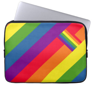 Funda Para Portátil Coloridas celebraciones de rayas arcoiris con band