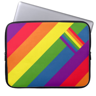 Funda Para Portátil Coloridas celebraciones de rayas arcoiris con band