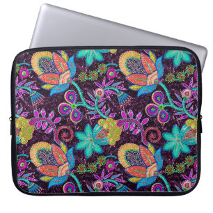 Funda Para Portátil Coloridas Cuentas De Vidrio Tienen Un Diseño Flora