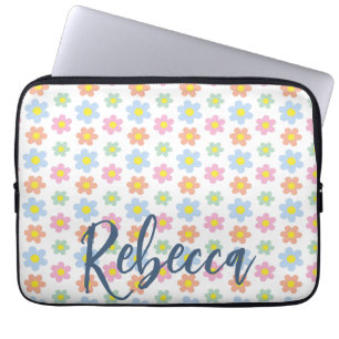 Funda Para Portátil Coloridas flores de hippy pastel con un diseño de 