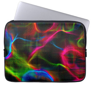 Funda Para Portátil Coloridas líneas abstractas de color negro lindo l