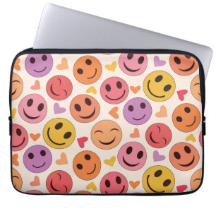 Funda Para Portátil Coloridas sonrientes Felices caras con corazones P