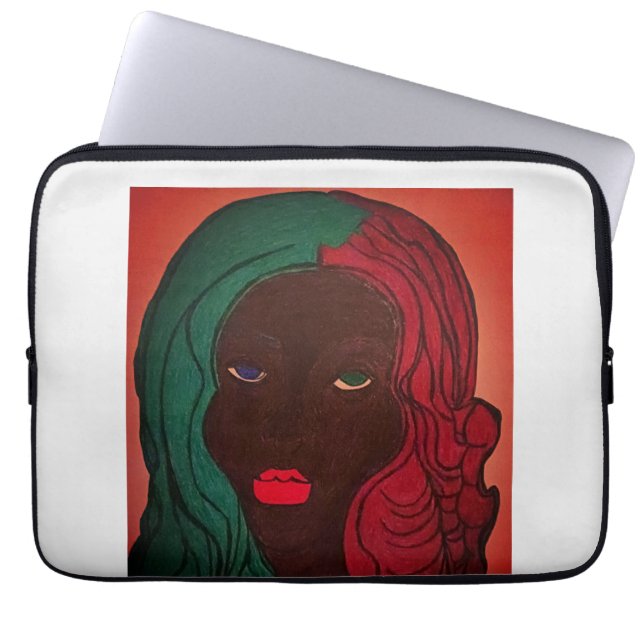 Funda Para Portátil Colorido arte mural africano-americano (Frente)