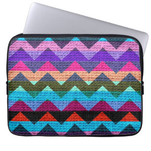 Funda Para Portátil Colorido Chevron Zigzag Burlap Jute #8