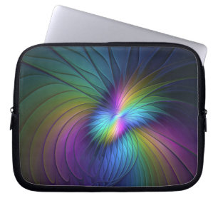 Funda Para Portátil Colorido Con Azul Moderno Resumen Arte Fractal