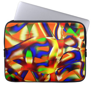 Funda Para Portátil Colorido de imponentes colores, naranja y azul pel