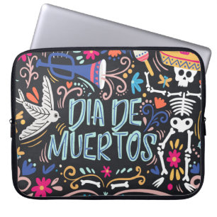Funda Para Portátil Colorido Día de los Muertos Funda Portátil