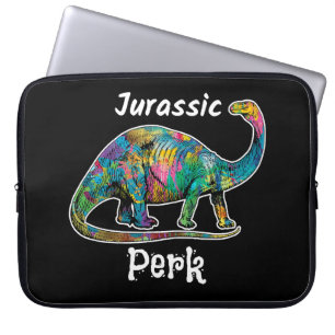 Funda Para Portátil Colorido Dinosaurio Jurásico Perk Negro