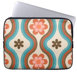 Funda Para Portátil Colorido Mid Century Moderno Floral Arcoiris Retro