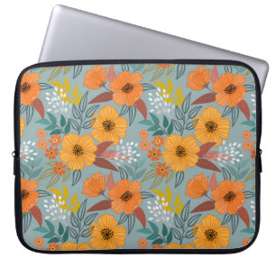Funda Para Portátil Colorido patrón de dibujo manual de flores sin sol