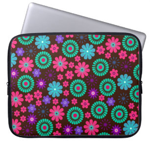 Funda Para Portátil Colorido Patrón de Flor Funky Psicodélico